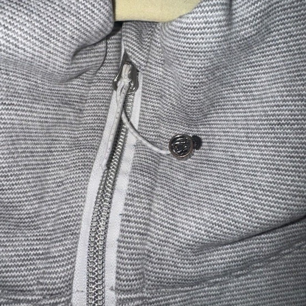 Lululemon Scuba Full Zip Hoodie Womens Heathered Grey Textured Knit Jacket - Picture 3 of 4